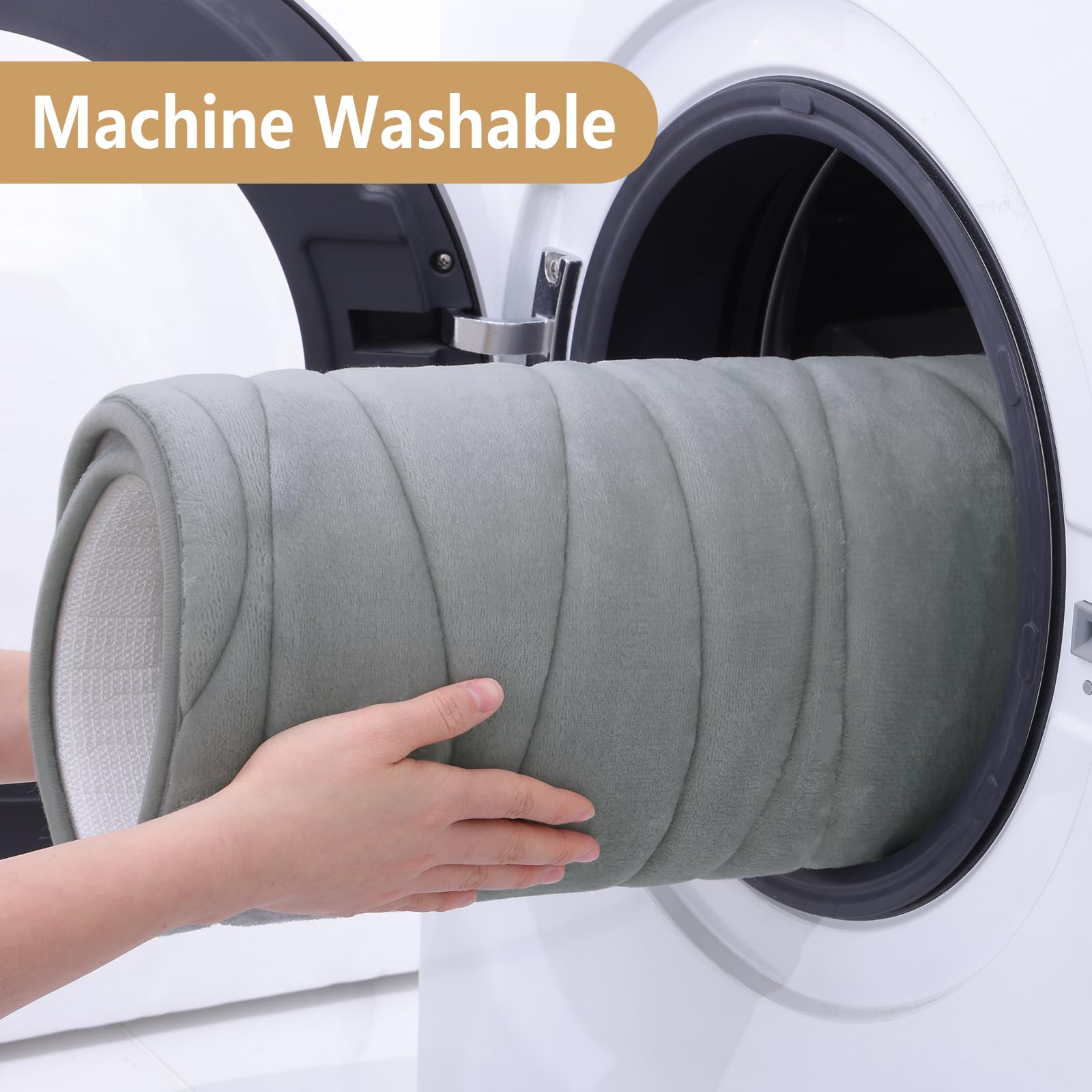 Buganda Memory Foam Bathroom Rug Mat 47X20, Extra Soft And Absorbent Bath Mats, Non-Slip And Machine Washable Bath Rugs For Bath